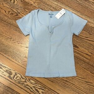 NWT John Galt/Brandy Melville (PACSUN) light blue T shirt one size fits all